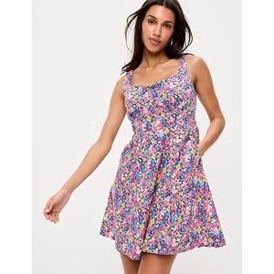 NWT Old Navy Fit & Flare Cami Multi Floral Easter Spring Mini Dress Sz XXL